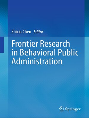 cover image of Frontier Research in Behavioral Public Administration
